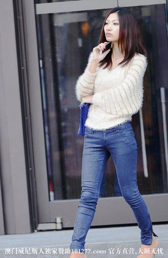 白色上衣牛仔紧身裤长发秀颀mm【10P】