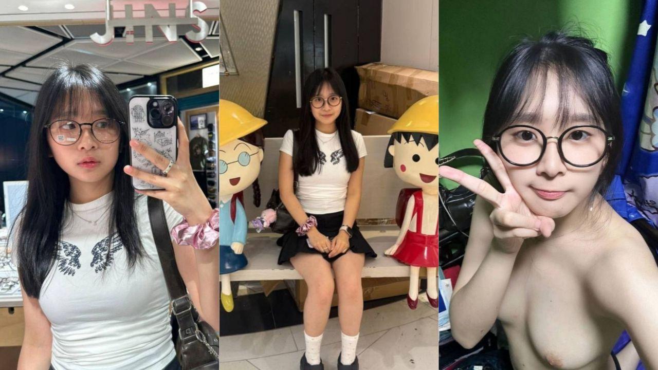 清纯可爱眼镜学妹约炮学长视频 娇小155cm马尾少女反差眼镜妹 嘴唇裹住龟头吸吮啧啧 骑乘跨坐疯狂扭动